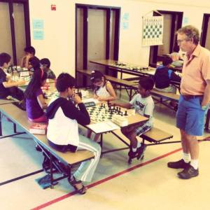 MSJE Head Coach Joe Lonsdale was always available to help kids review their USCF rated chess games.
